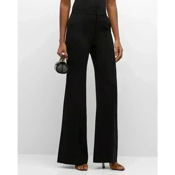 NEW NWT Jonathan Simkhai Kyra Wide Leg Pant Black, Size 0 Retails $395 - Picture 1 of 6